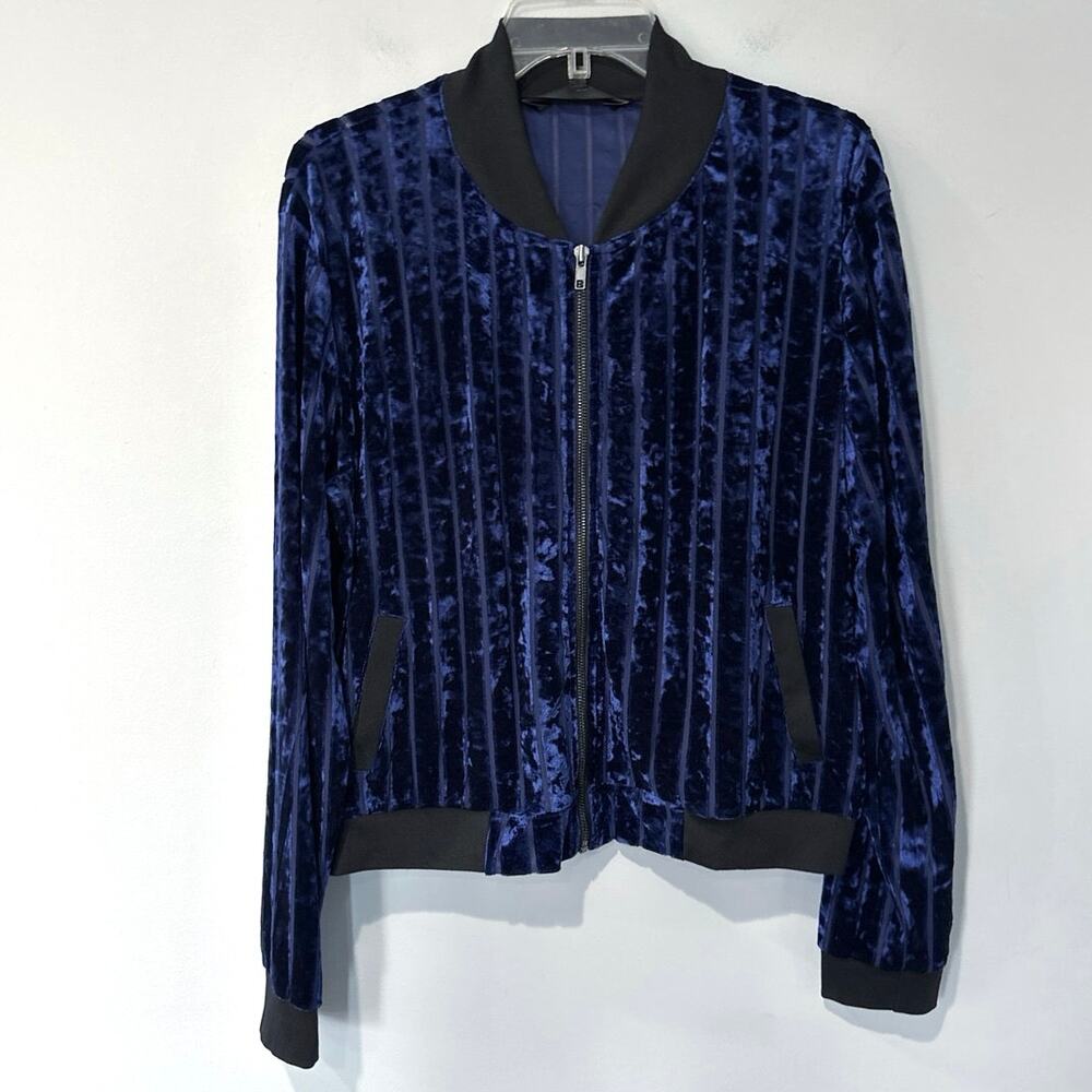 Lularoe Elegant Stevie velvet burnout bomber jacket Women's size Large